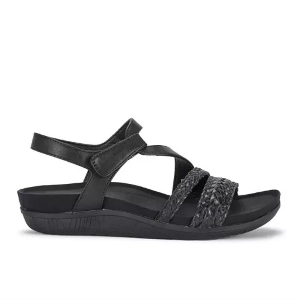 Baretraps Jalen Asymmetrical Flat Sandal Black NWT Sz 7 Sandal Strappy Walking - Picture 8 of 9